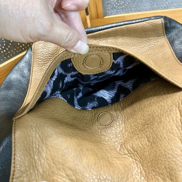 Brighton Scoop Leather Tote Bag 2 Tone Brown Fashionista Braided Strap Hardwear - Picture 13 of 16